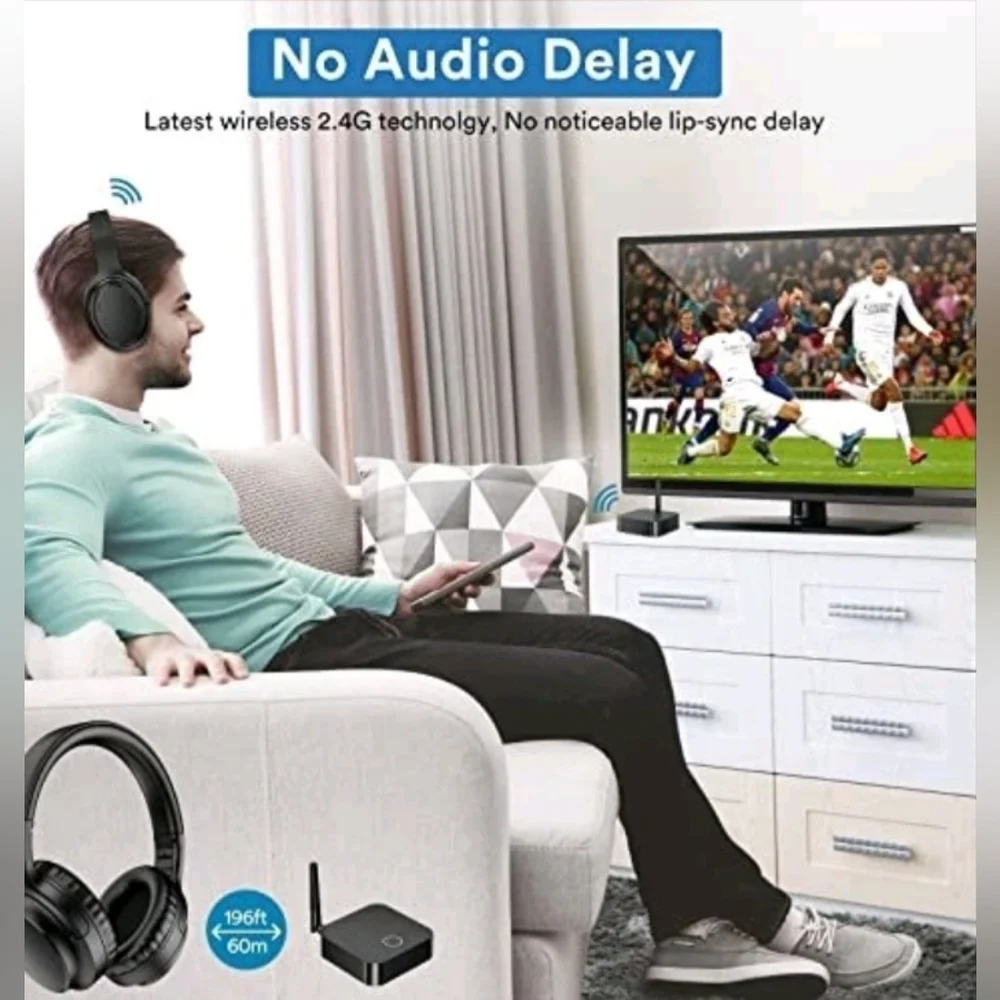 Digital Wireless TV Headphones - Black New Without Tags, Have Box